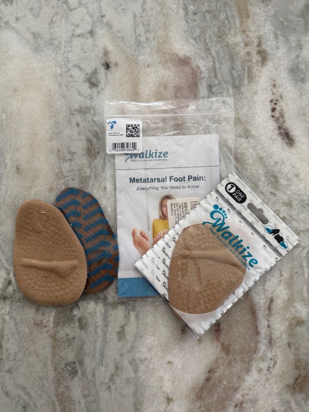 Walkize Women’s Ball of Foot Cushions 2 pack Metatarsal Pads